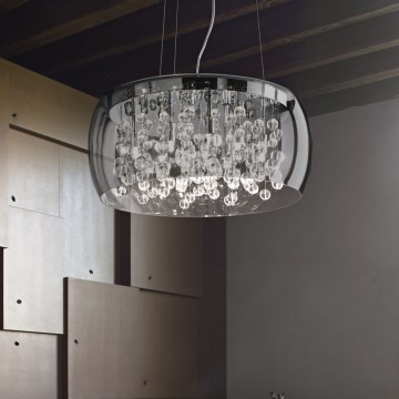 Ideal Lux - Ljuskrona med textilsladd AUDI 5xG9/40W/230V rökig