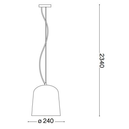 Ideal Lux - Ljuskrona med textilsladd BISTRO 1xE27/60W/230V diameter 24 cm rökig