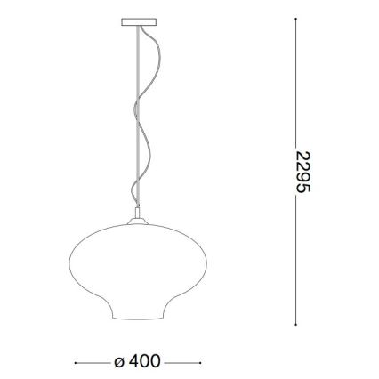 Ideal Lux - Ljuskrona med textilsladd BISTRO 1xE27/60W/230V diameter 40 cm genomskinlig