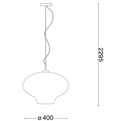 Ideal Lux - Ljuskrona med textilsladd BISTRO 1xE27/60W/230V diameter 40 cm rökig