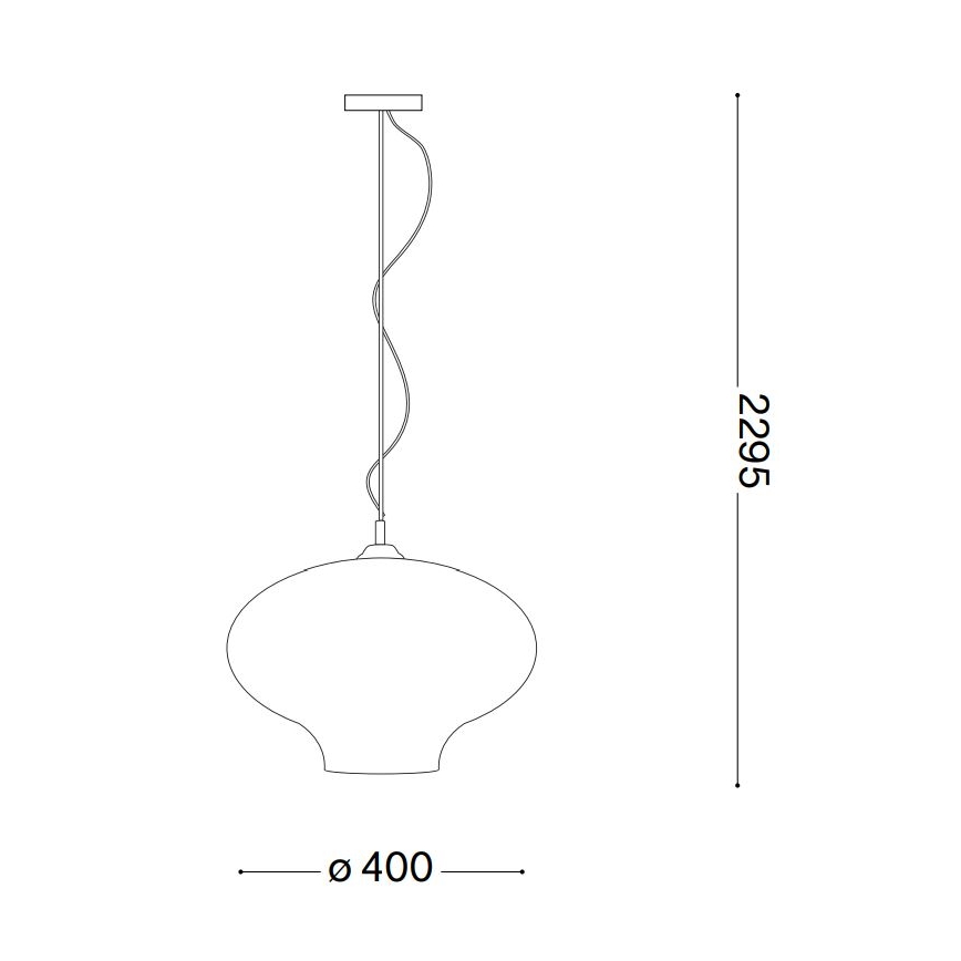Ideal Lux - Ljuskrona med textilsladd BISTRO 1xE27/60W/230V diameter 40 cm rökig