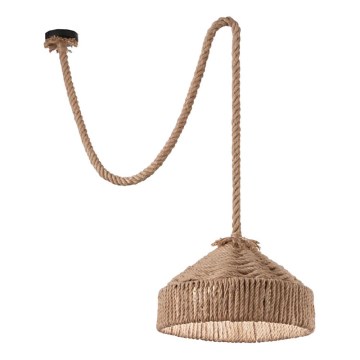 Ideal Lux - Ljuskrona med textilsladd CANAPA 1xE27/15W/230V diameter 41 cm brun