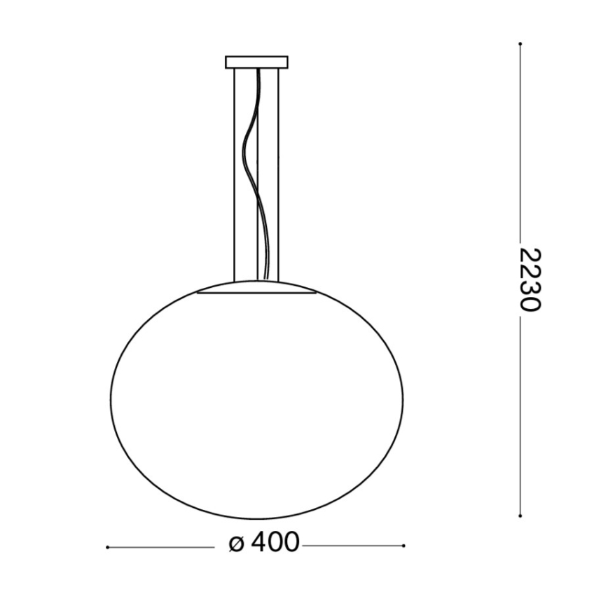 Ideal Lux - Ljuskrona med textilsladd CANDY 1xE27/42W/230V diameter 40 cm vit