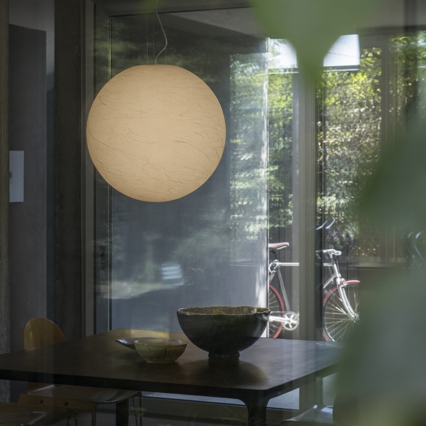 Ideal Lux - Ljuskrona med textilsladd CARTA 1xE27/25W/230V diameter 40 cm vit