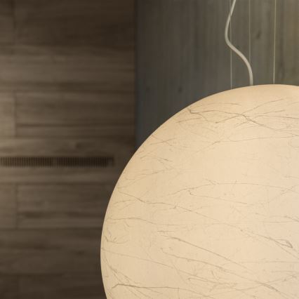 Ideal Lux - Ljuskrona med textilsladd CARTA 1xE27/25W/230V diameter 40 cm vit