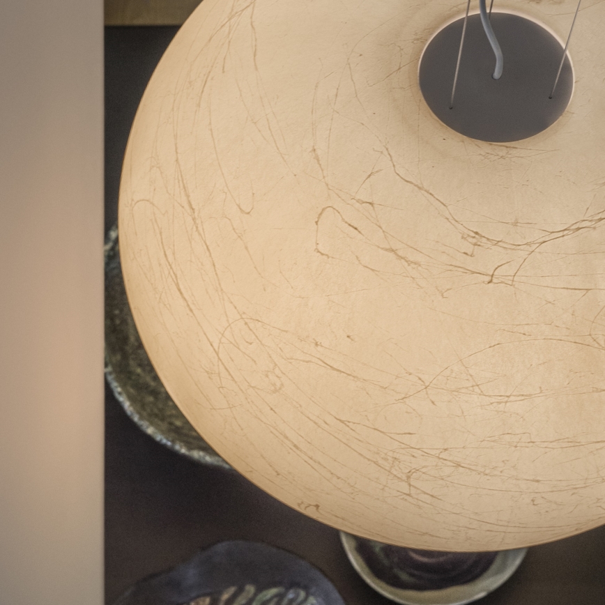 Ideal Lux - Ljuskrona med textilsladd CARTA 1xE27/25W/230V diameter 40 cm vit