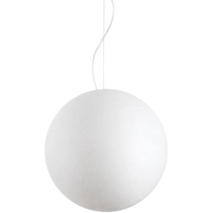 Ideal Lux - Ljuskrona med textilsladd CARTA 1xE27/25W/230V diameter 50 cm vit