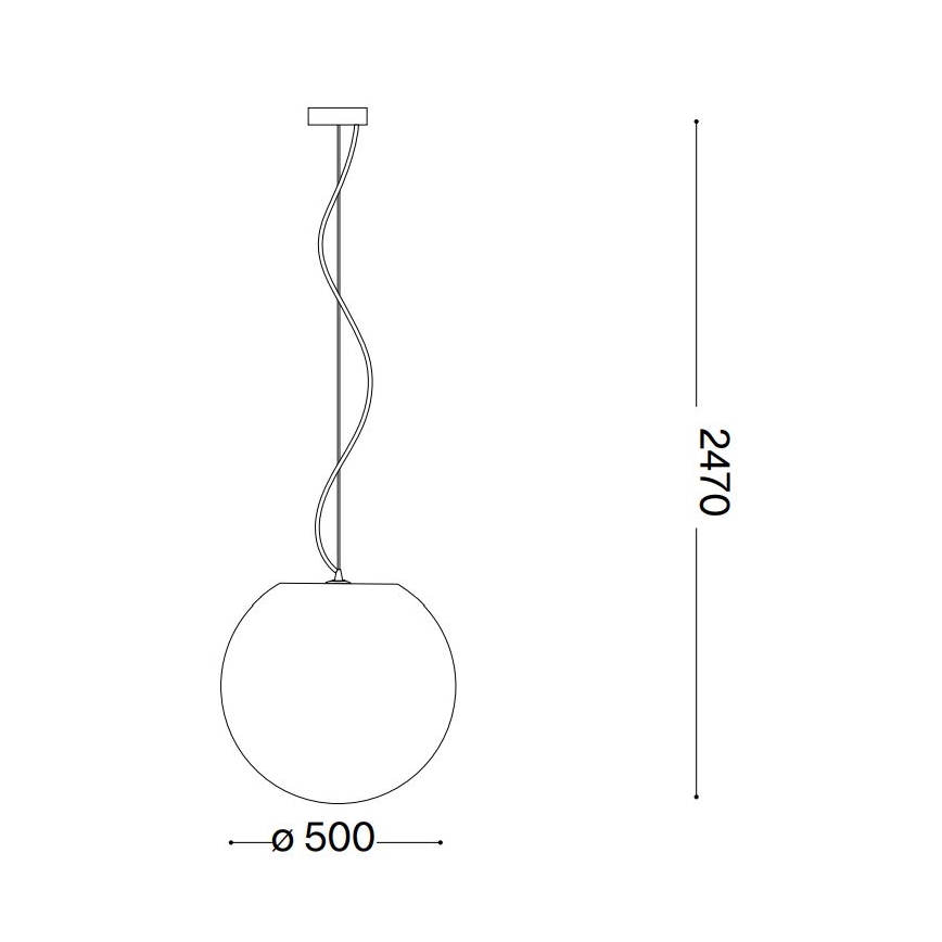 Ideal Lux - Ljuskrona med textilsladd CARTA 1xE27/25W/230V diameter 50 cm vit