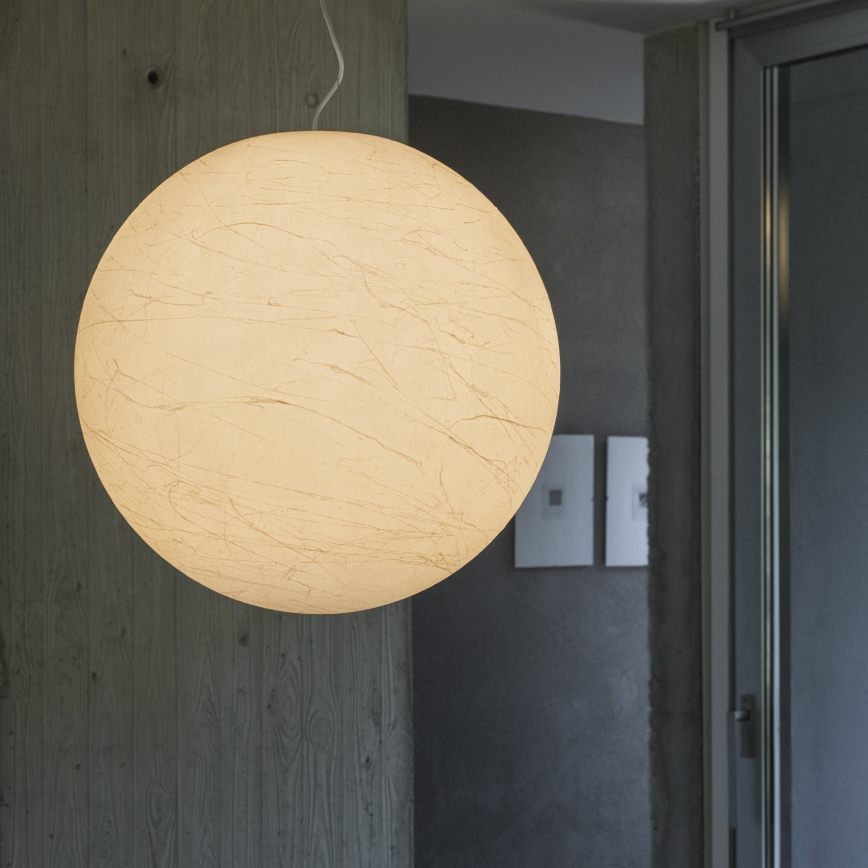 Ideal Lux - Ljuskrona med textilsladd CARTA 1xE27/25W/230V diameter 50 cm vit