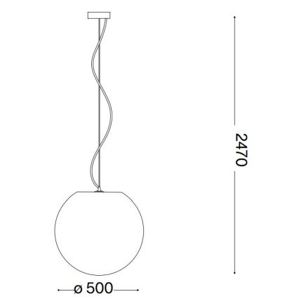Ideal Lux - Ljuskrona med textilsladd CARTA 1xE27/25W/230V diameter 50 cm vit