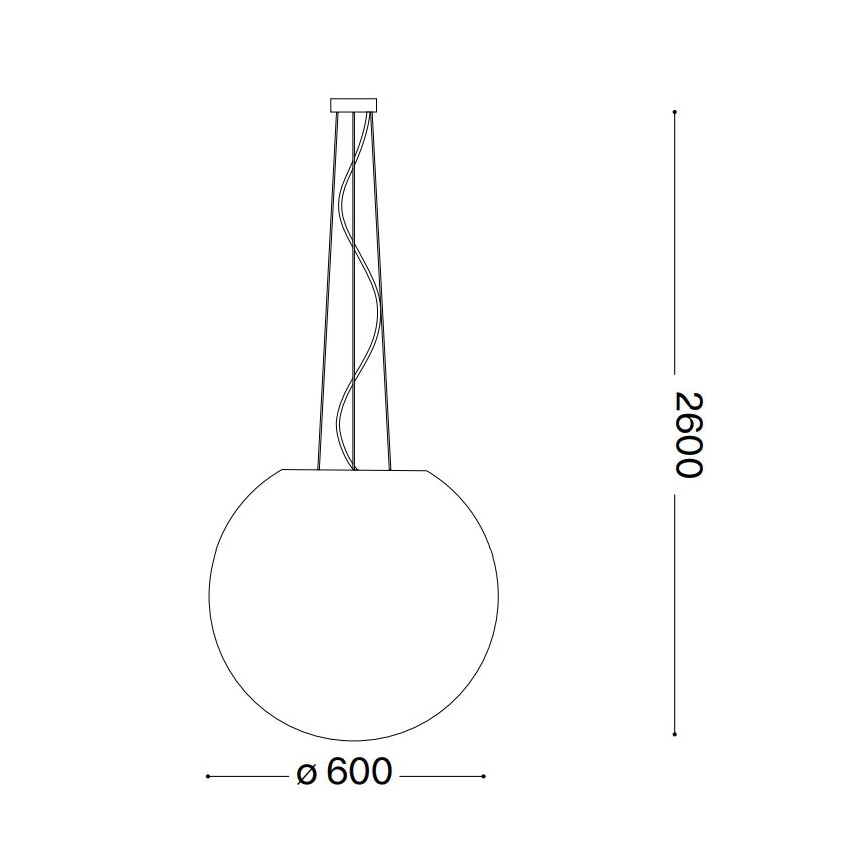 Ideal Lux - Ljuskrona med textilsladd CARTA 1xE27/60W/230V diameter 60 cm vit