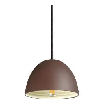 Ideal Lux - Ljuskrona med textilsladd FOLK 1xE27/60W/230V diameter 18 cm brun