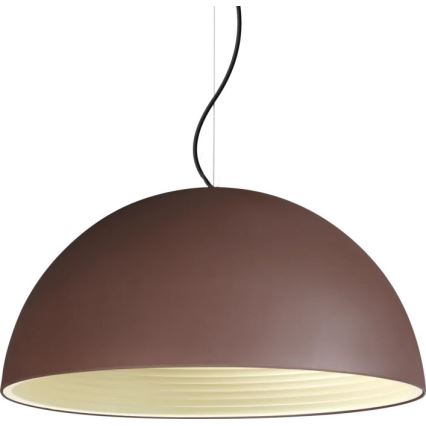Ideal Lux - Ljuskrona med textilsladd FOLK 1xE27/60W/230V diameter 50 cm brun