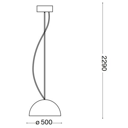 Ideal Lux - Ljuskrona med textilsladd FOLK 1xE27/60W/230V diameter 50 cm brun