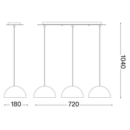 Ideal Lux - Ljuskrona med textilsladd FOLK 3xE27/60W/230V brun