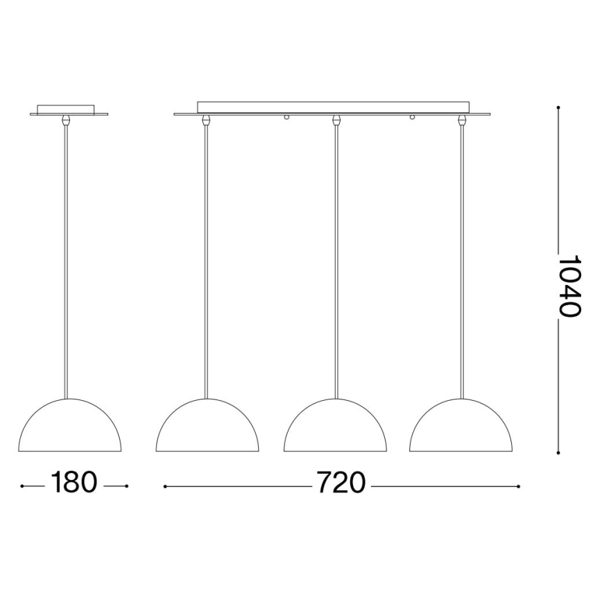 Ideal Lux - Ljuskrona med textilsladd FOLK 3xE27/60W/230V brun