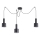 Ideal Lux - Ljuskrona med textilsladd HOLLY 3xE27/60W/230V spindel svart