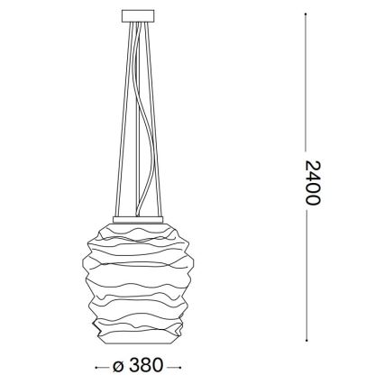 Ideal Lux - Ljuskrona med textilsladd KARMA 1xE27/60W/230V diameter 38 cm vit