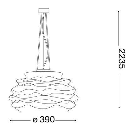 Ideal Lux - Ljuskrona med textilsladd KARMA 1xE27/60W/230V diameter 39 cm vit