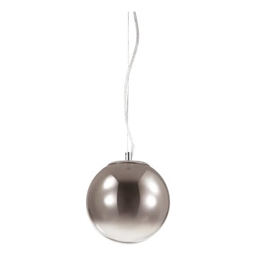 Ideal Lux - Ljuskrona med textilsladd MAPA 1xE27/42W/230V diameter 20 cm grå/rökig