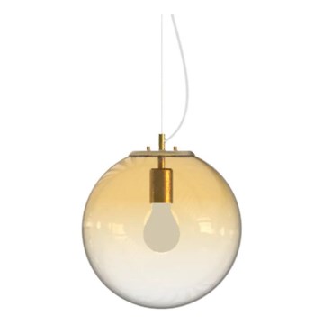 Ideal Lux - Ljuskrona med textilsladd MAPA 1xE27/42W/230V diameter 30 cm guld/rökig