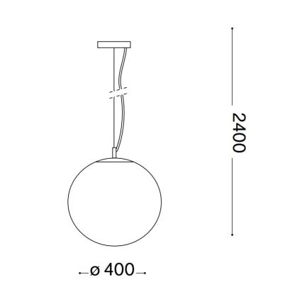Ideal Lux - Ljuskrona med textilsladd MAPA 1xE27/42W/230V diameter 40 cm guld/rökig