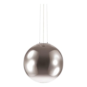 Ideal Lux - Ljuskrona med textilsladd MAPA 1xE27/42W/230V diameter 50 cm grå/rökig