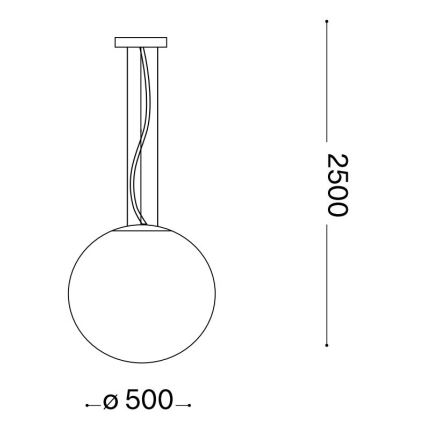 Ideal Lux - Ljuskrona med textilsladd MAPA 1xE27/42W/230V diameter 50 cm grå/rökig