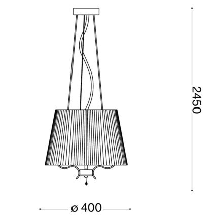 Ideal Lux - Kristallkrona med textilsladd PEGASO 3xE14/28W/230V diameter 40 cm skinande krom