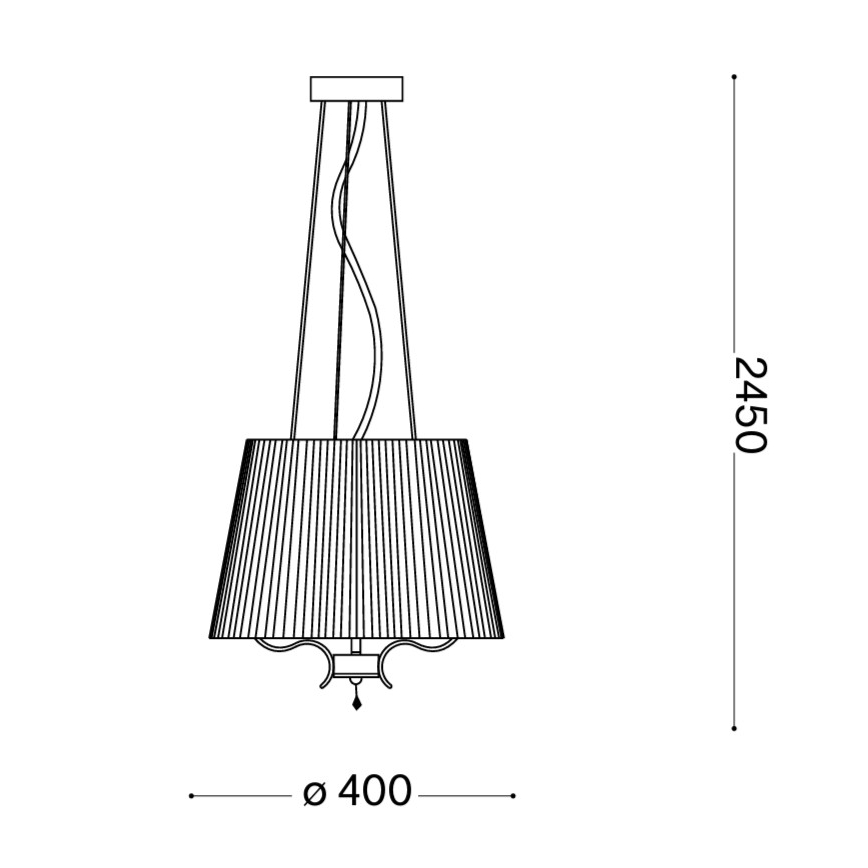 Ideal Lux - Kristallkrona med textilsladd PEGASO 3xE14/28W/230V diameter 40 cm skinande krom