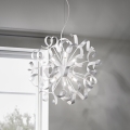 Ideal Lux - Ljuskrona med textilsladd VORTEX 6xE14/40W/230V diameter 53 cm silver/patina