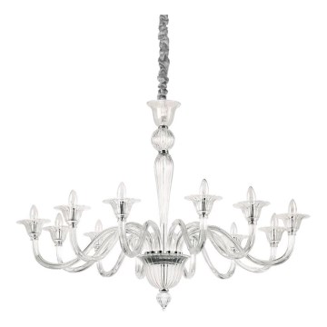 Ideal Lux - Ljuskrona på kedja BRIGITTA 12xE14/40W/230V diameter 120 cm genomskinlig