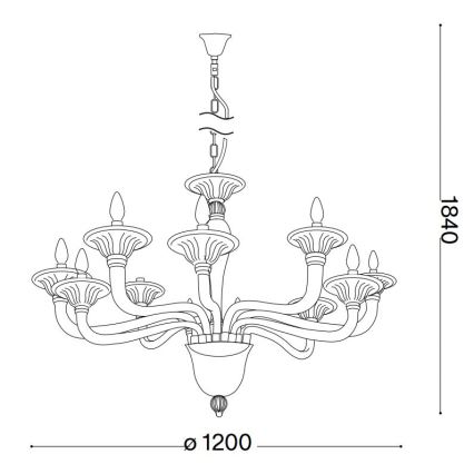 Ideal Lux - Ljuskrona på kedja BRIGITTA 12xE14/40W/230V diameter 120 cm genomskinlig