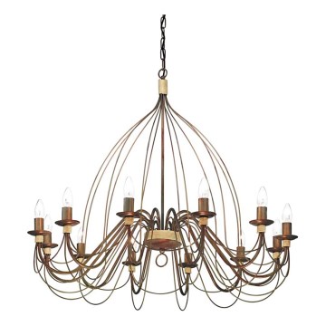 Ideal Lux - Ljuskrona på kedja CORTE 12xE14/40W/230V diameter 95 cm koppar