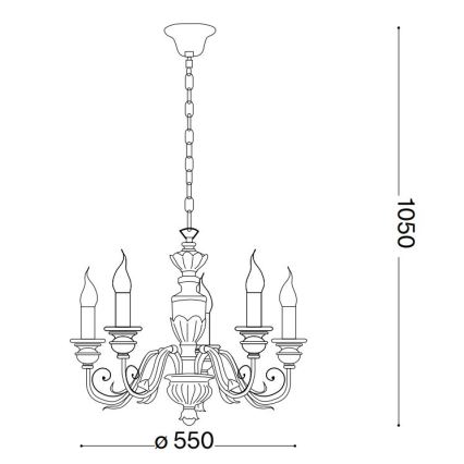 Ideal Lux - Ljuskrona på kedja FIRENZE 5xE14/40W/230V diameter 55 cm guld
