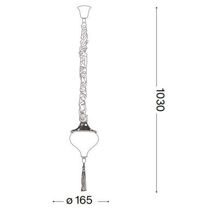 Ideal Lux - Ljuskrona på kedja HAREM 1xE27/42W/230V diameter 16,5 cm mässing