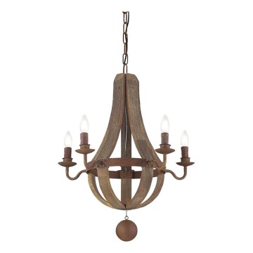 Ideal Lux - Ljuskrona på kedja MILLENNIUM 5xE14/40W/230V diameter 52 cm Björk/brun