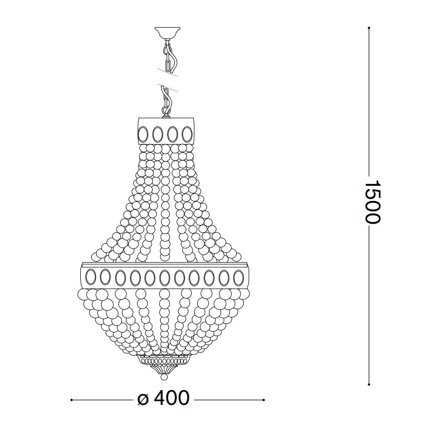 Ideal Lux - Ljuskrona på kedja MONET 5xE14/40W/230V diameter 40 cm hampa/vit