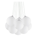 Ideal Lux - Ljuskrona på vajer MAPA 11xE14/40W/230V Ø 58 cm vit