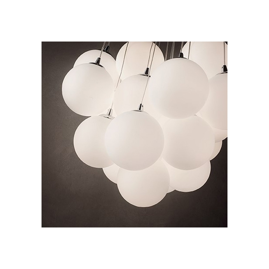 Ideal Lux - Ljuskrona på vajer MAPA 11xE14/40W/230V Ø 58 cm vit