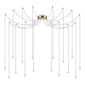 Ideal Lux - LUCCIOLA LED-pendellampa på vajer 16xLED/16W/230V CRI 90 spindeldesign, mässing