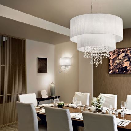 Ideal Lux - LED-kristallvägglampa OPERA 2xE14/40W/230V + LED/1W vit