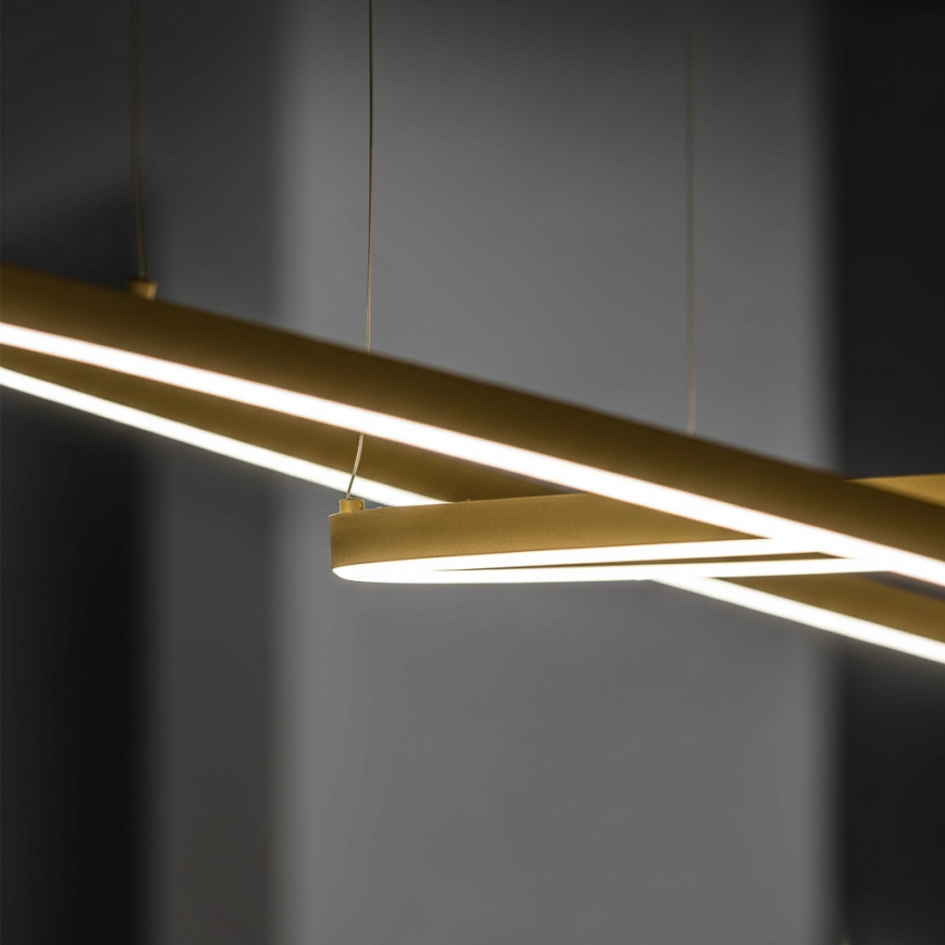 Ideal Lux - LED-pendellampa ORACLE SLIM med vajerupphängning, 29 W, 230 V, 3000 K, CRI 90, Ø 50 cm, guld
