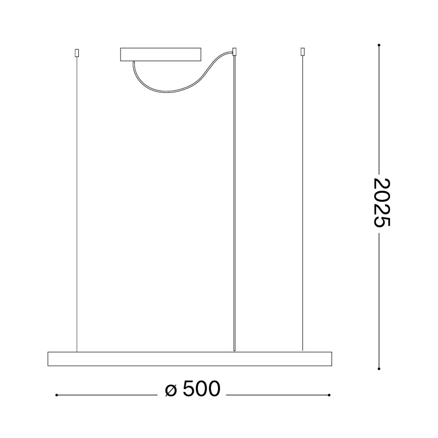 Ideal Lux - LED-pendellampa ORACLE SLIM med vajerupphängning, 29 W, 230 V, 3000 K, CRI 90, Ø 50 cm, guld
