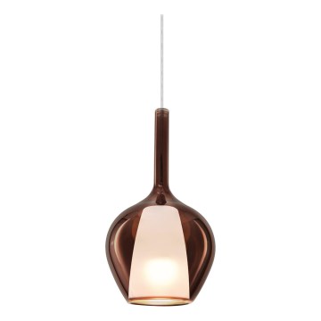 Ideal Lux - Pendel på kabel KALIQUE 1xE27/42W/230V Ø 18 cm röktonad koppar
