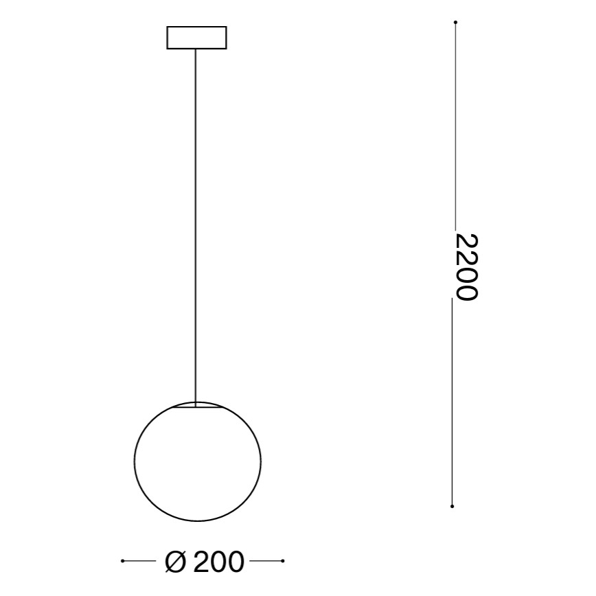 Ideal Lux - Pendel på kabel MAPA 1xE27/42W/230V Ø 20 cm vit