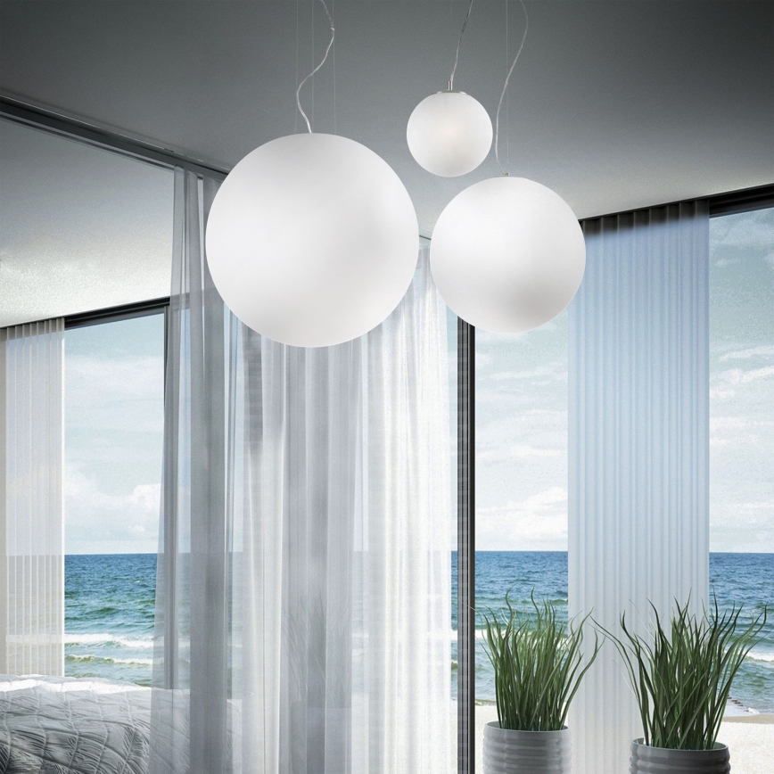 Ideal Lux - Pendel på vajer MAPA 1xE27/42W/230V Ø 50 cm vit