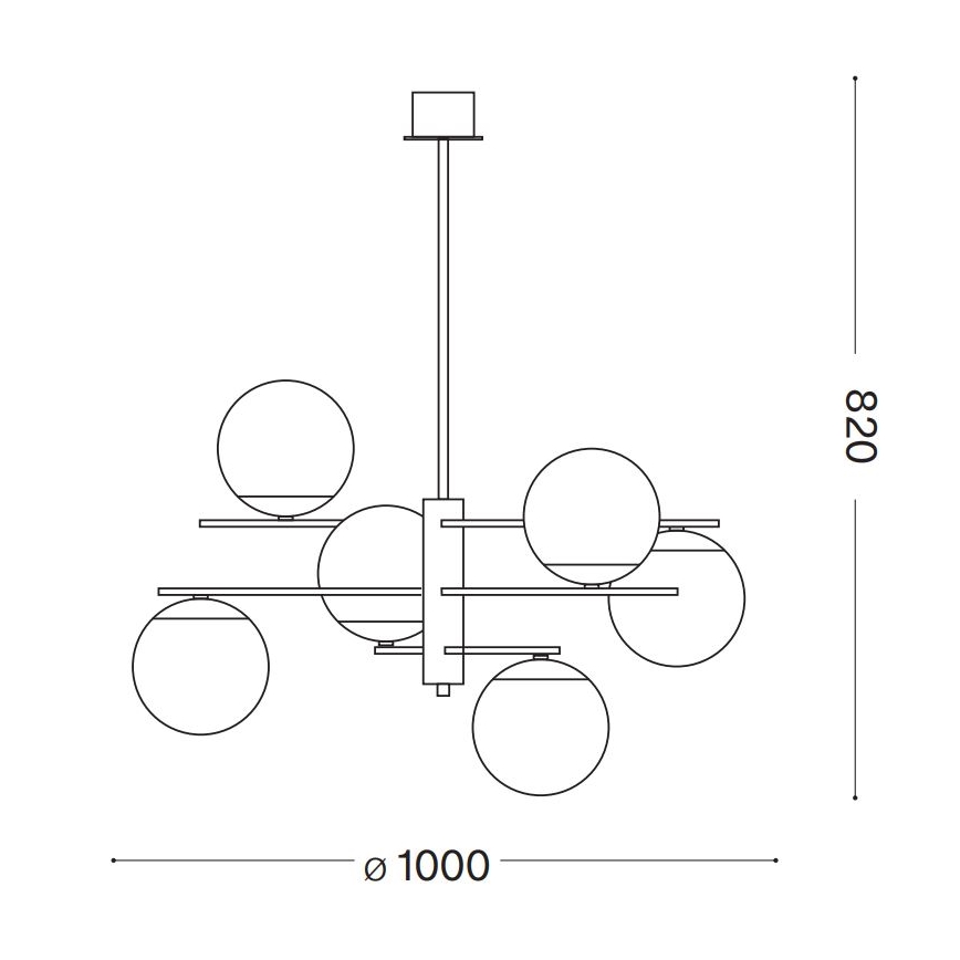 Ideal Lux - Pendelkrona GOURMET 6xE14/28W/230V diameter 100 cm guld