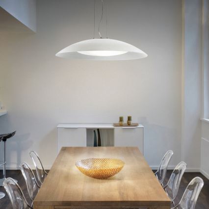 Ideal Lux - Pendellampa LENA med vajer 3xE27/60W/230V Ø 64 cm vit