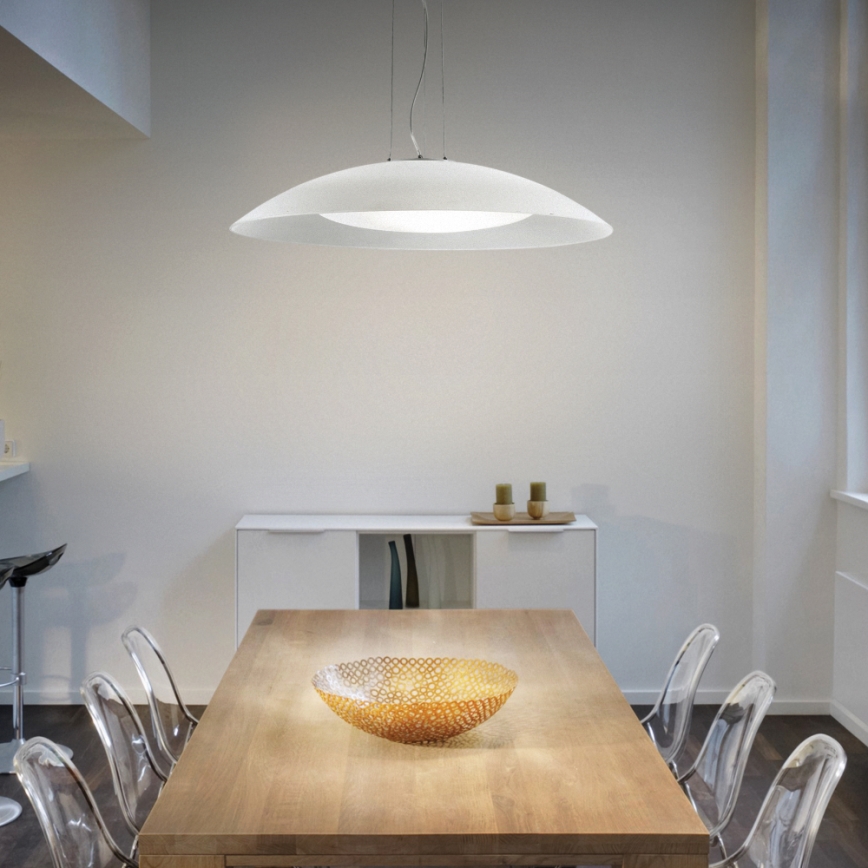 Ideal Lux - Pendellampa LENA med vajer 3xE27/60W/230V Ø 64 cm vit